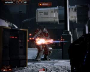 Mass Effect 2 : YMIR-Mechs zählen zu den häufigsten Boss-Gegnern. Nehmen Sie sie am besten in abwechselndes Kreuzfeuer, damit sie sich nicht auf ein Ziel einschießen.