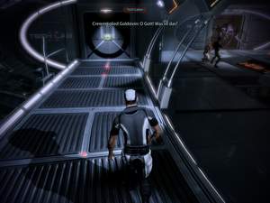 Mass Effect 2 : Folgen Sie den Notlichtern am Boden und hören Sie auf EDIs Anweisungen.
