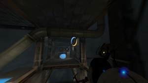 Portal 2 : Wenn Sie die blaue Schräge treffen, geht's direkt weiter nach oben.