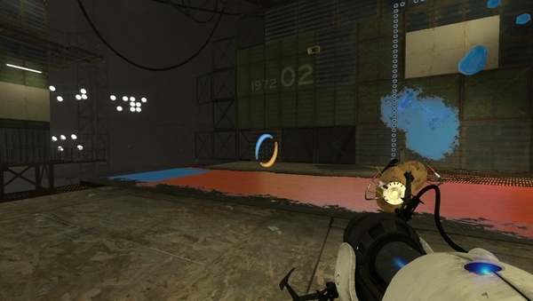 Portal 2 : Platzieren Sie die Portale so, dass der Boden nachher wie im Bidl aussieht.